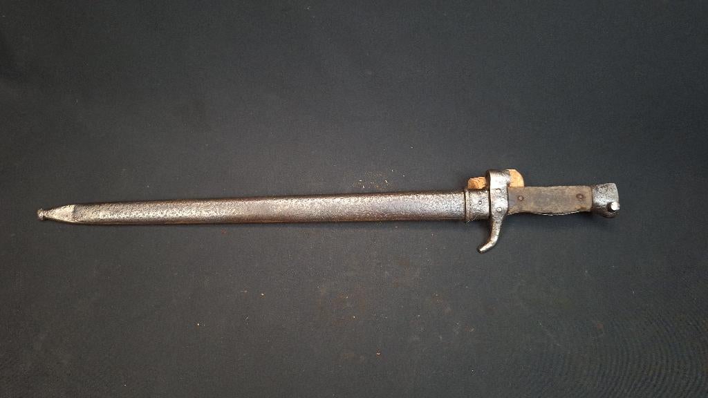 WO1 Franse Berthier bajonet met schede, Verzamelen, Ophalen of Verzenden