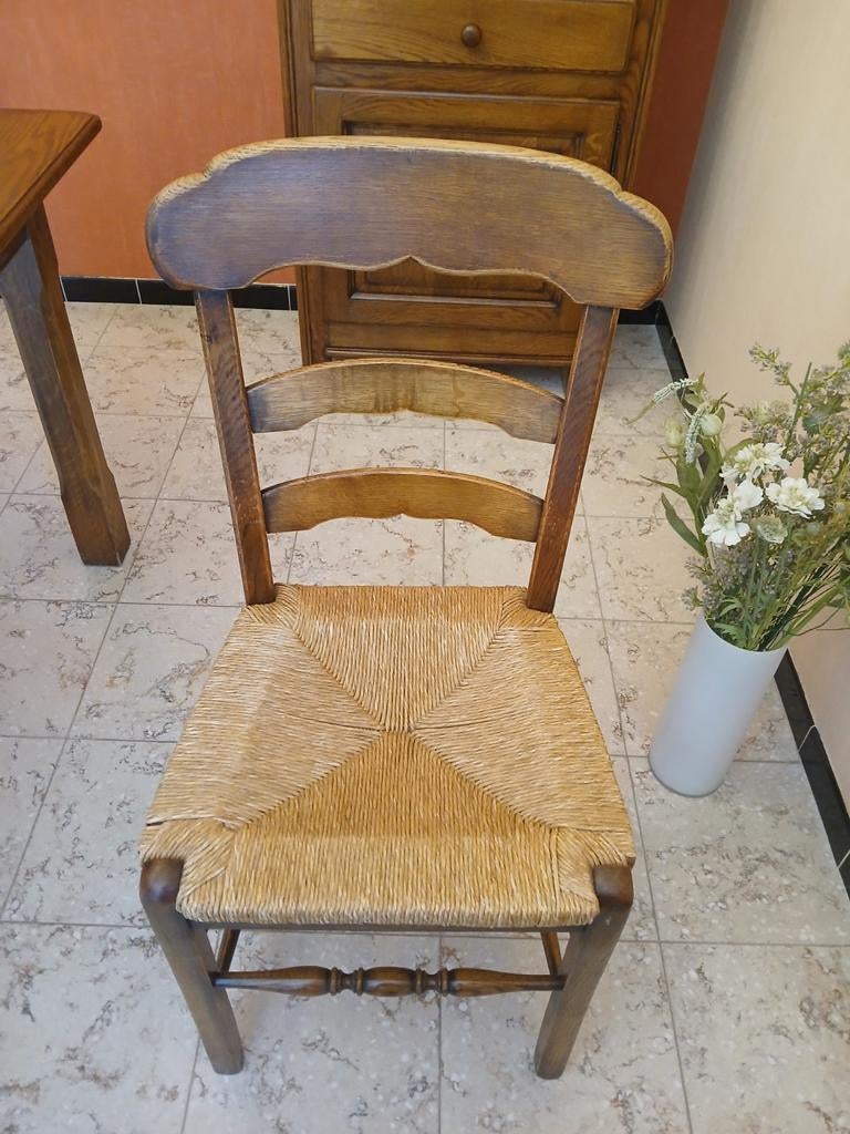 6 chaises en chêne massif, Enlèvement, Chêne