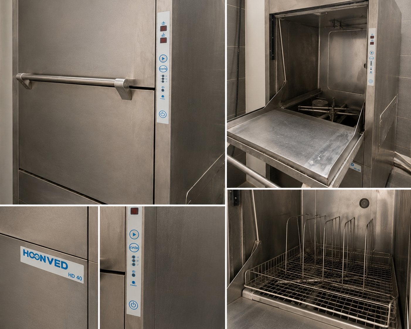 Professionele vaatwasmachine HOONVED HD40BT – 400V, Ophalen