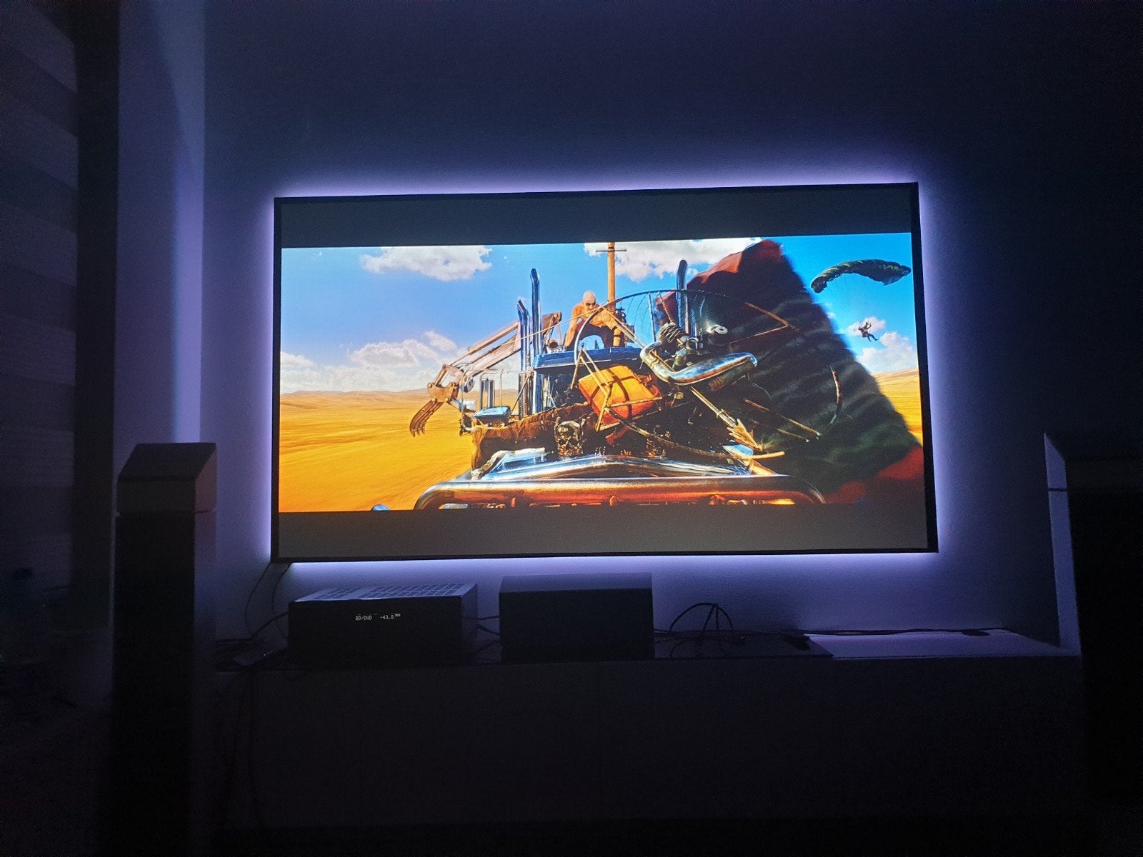Projecteur 4k + écran 215cm, LED, Enlèvement, Utilisé, Ultra HD (4K)