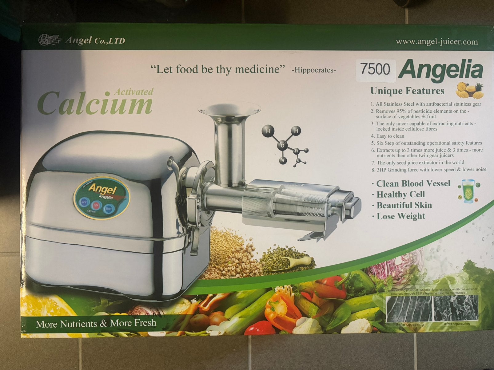 Angel juicer 7500 NIEUW!!!, Elektronische apparatuur, Ophalen of Verzenden, Nieuw, Elektrisch, Slowjuicer