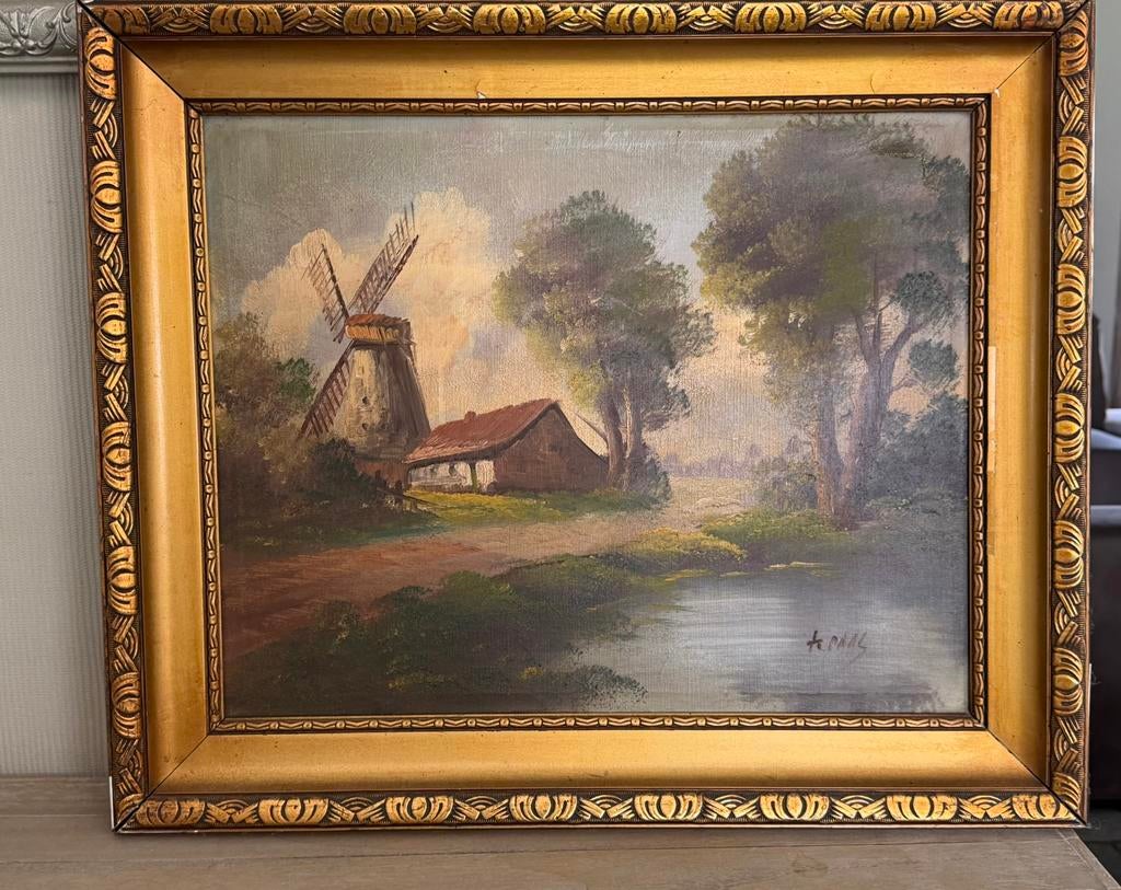 Peinture ancienne sur un moulin à vent !, Antiquités & Art, Art | Peinture | Classique, Enlèvement