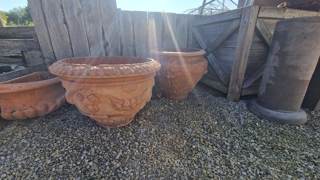 Bols en terre cuite italiens authentiques, Jardin & Terrasse, 40 cm ou plus, 40 à 70 cm, Rond, Comme neuf