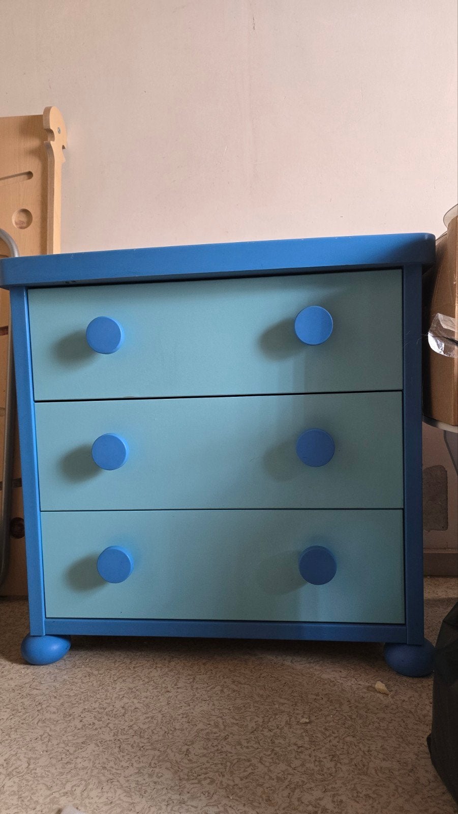 Kinderkastje in blauw/lichtblauw kleur, Enlèvement, Utilisé, Commode