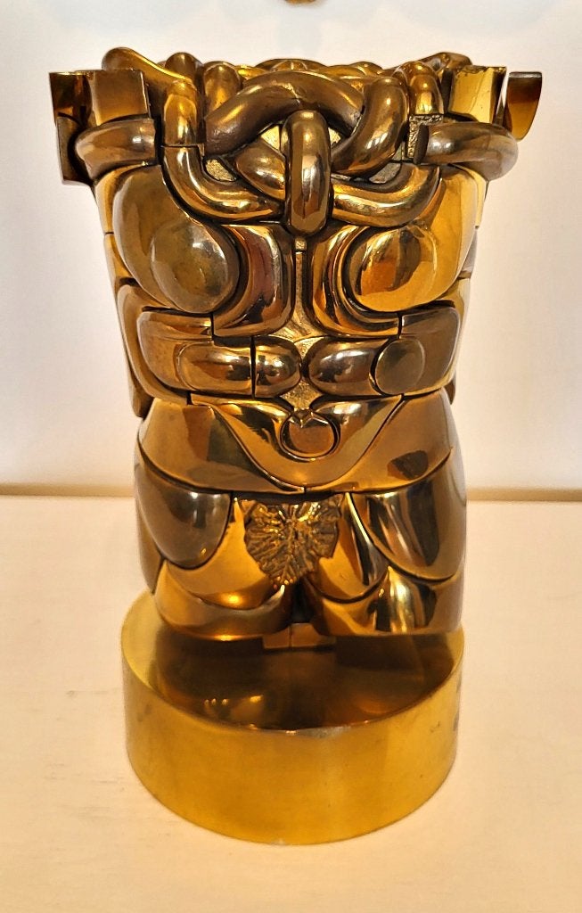 💕Miguel Berrocal - Goliath - Opus 114 - Sculpture, Antiquités & Art, Enlèvement ou Envoi, Doré