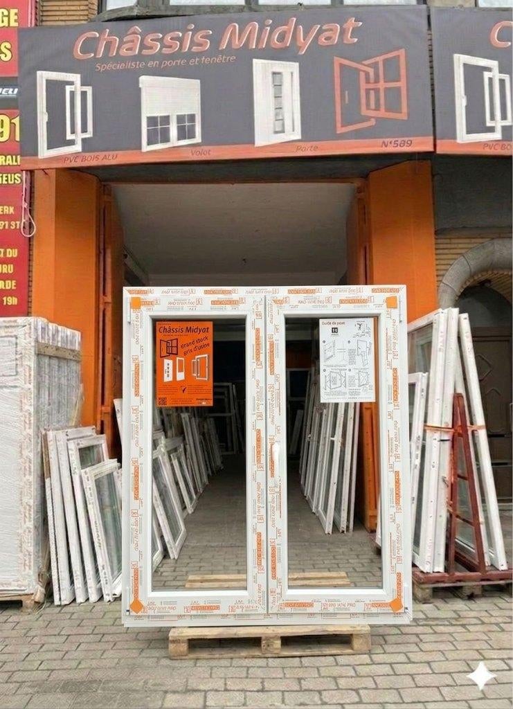 Châssis Pvc 2 ouvrants tout dimension en stock  Prix d'usine, Bricolage & Construction, Châssis & Portes coulissantes, Enlèvement