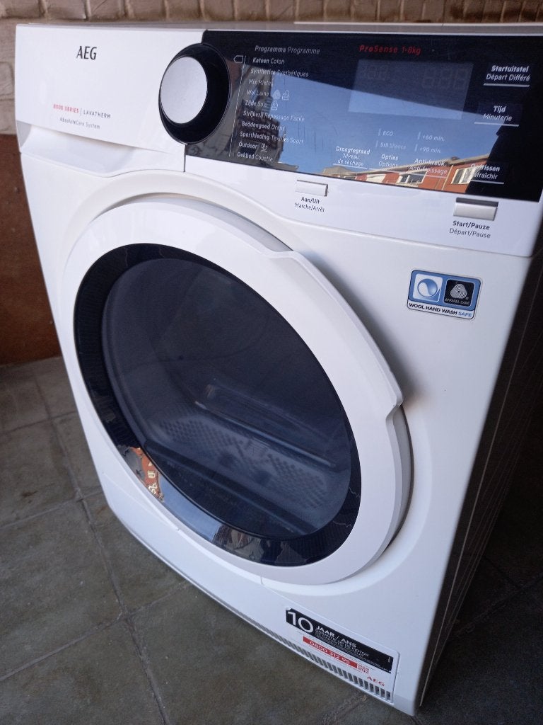 AEG droger 8kg warmtepomp A ++. 8000-serie, Elektronische apparatuur, Droogkasten, Ophalen, Zo goed als nieuw, Voorlader
