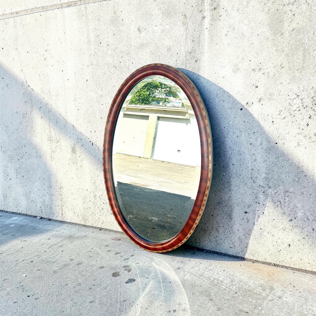 Superbe grand miroir vintage biseauté 56 x 93 cm, Enlèvement, Ovale, 50 à 100 cm, Moins de 100 cm