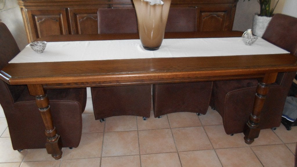 eiken tafel, Huis en Inrichting, Ophalen, Gebruikt, Rustiek, Eikenhout