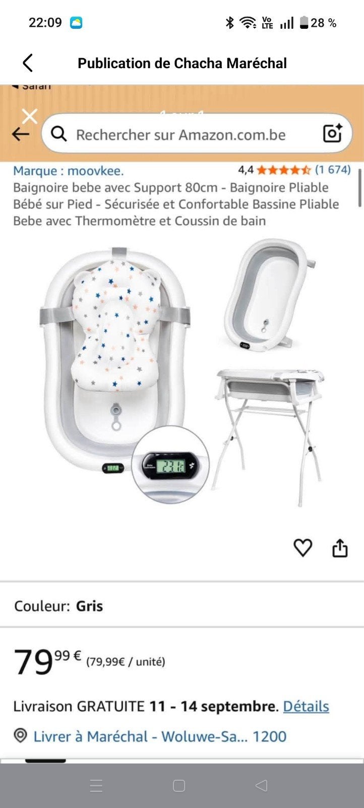 baignoire pour bébé, Enlèvement ou Envoi, Utilisé, Baignoire, Standard