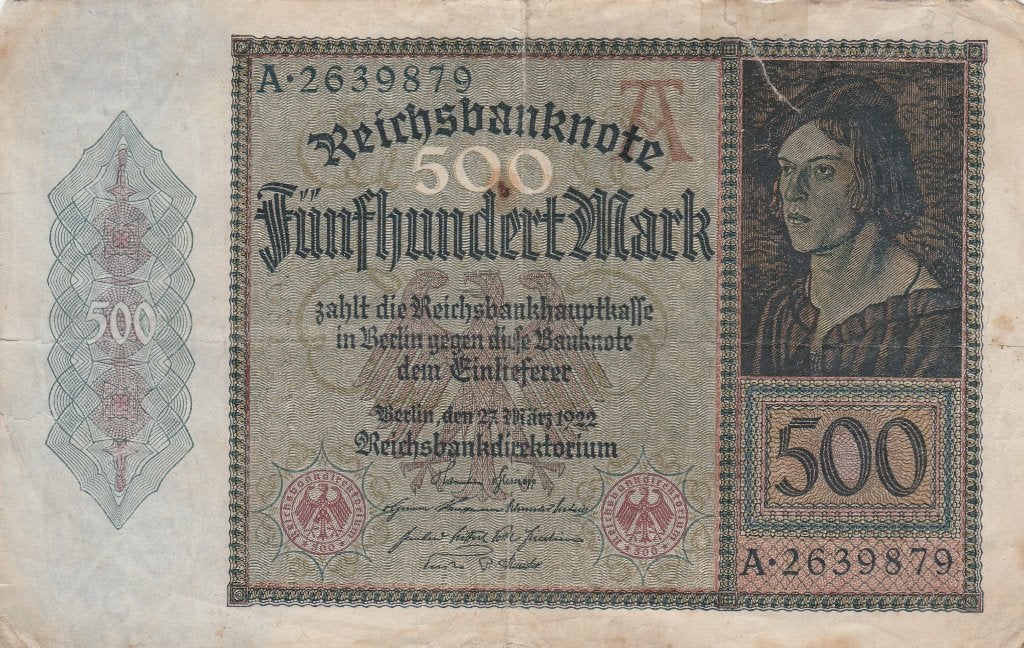 500 mark 1922, Postzegels en Munten, Ophalen of Verzenden