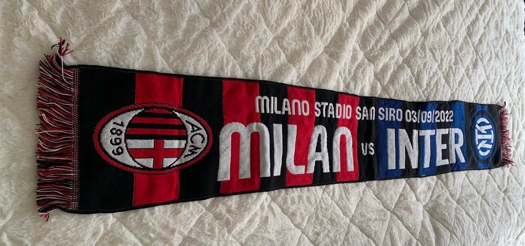 Officiële sjaal Milaan vs Inter - 3/9/2022, Verzamelen, Ophalen of Verzenden, Zo goed als nieuw