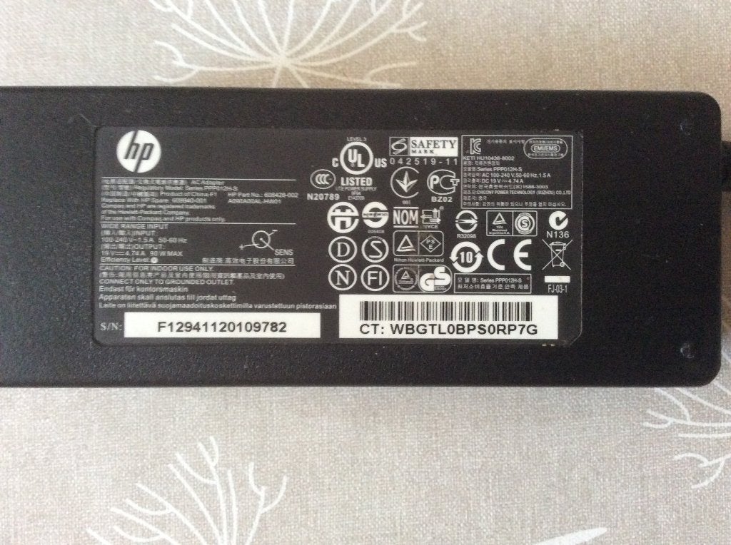 Adaptateur chargeur pour portable HP PPP012H-S 90W 19V 4.74A, Enlèvement ou Envoi, Utilisé, HP (hewlett packard)