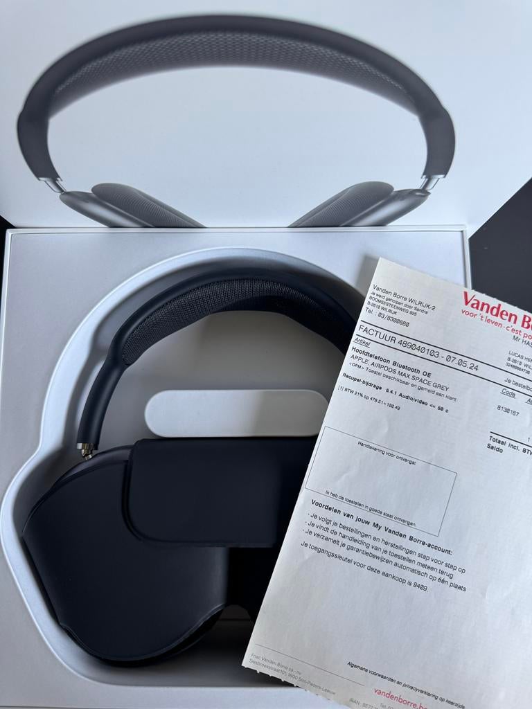 Originele Airpods Max - lightning port - Zwart, Ophalen, Zo goed als nieuw, Draadloos, Over-ear