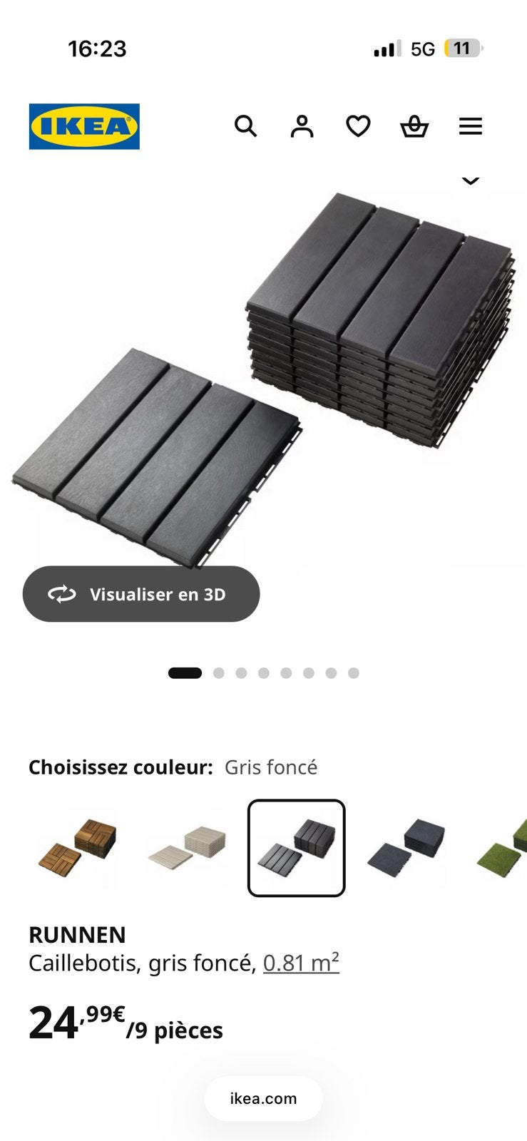 Dalle terrasse Ikea, Enlèvement, Comme neuf