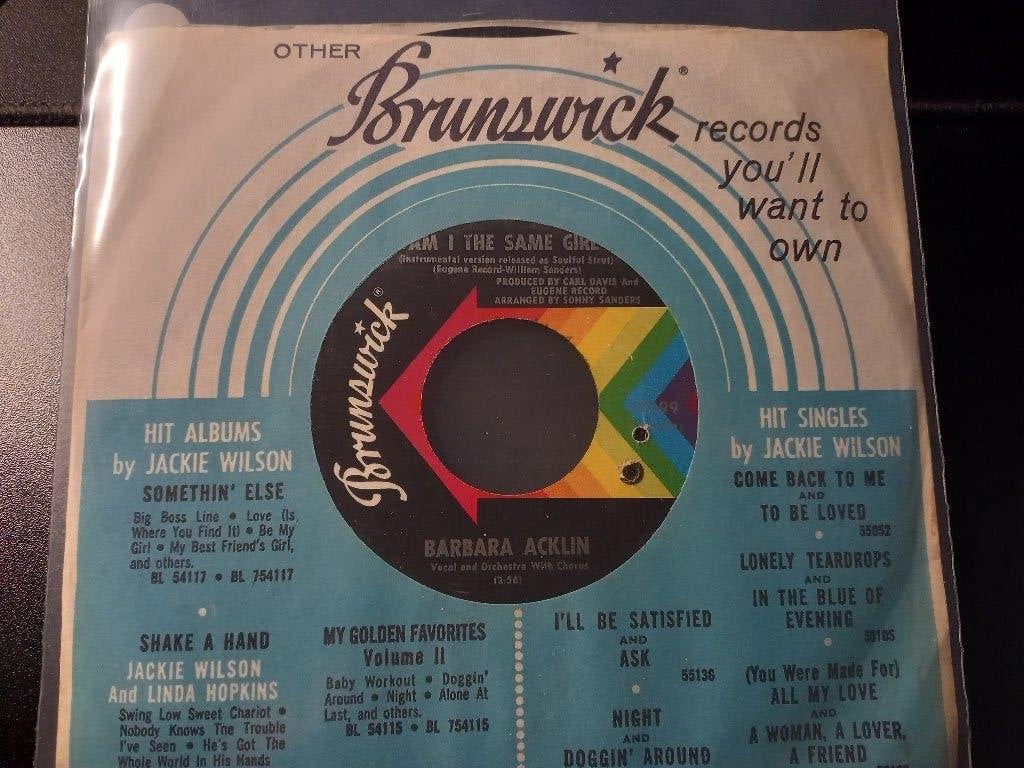 Barbara Acklin ‎– Am I The Same Girl '7 Popcorn, 7 inch, Comme neuf, Housse de protection extérieure, Autres types