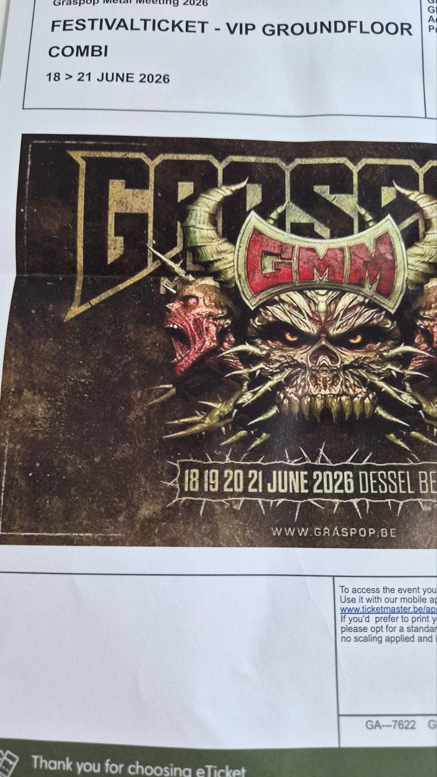 Billet VIP Graspop Combi au rez-de-chaussée., Tickets & Billets
