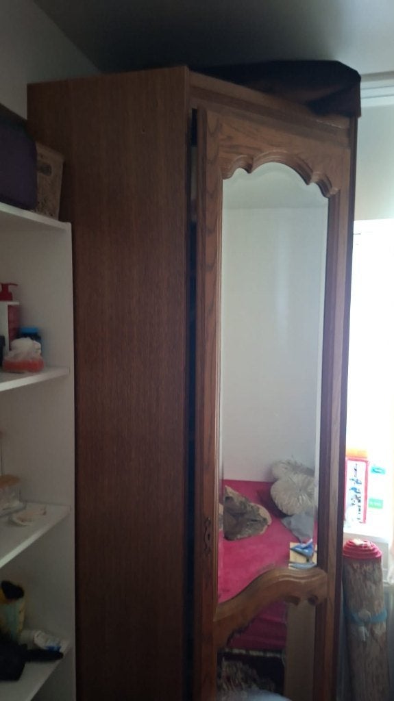 Slaapkamer Hoekkast met spiegeldeur, Huis en Inrichting, Kasten | Kleerkasten, Ophalen, Gebruikt, Met deur(en), 50 tot 100 cm