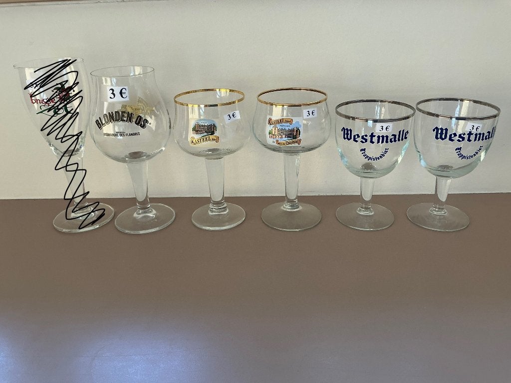 12 verres à bière à 3 ou 2,50 euros par verre, Enlèvement ou Envoi, Comme neuf