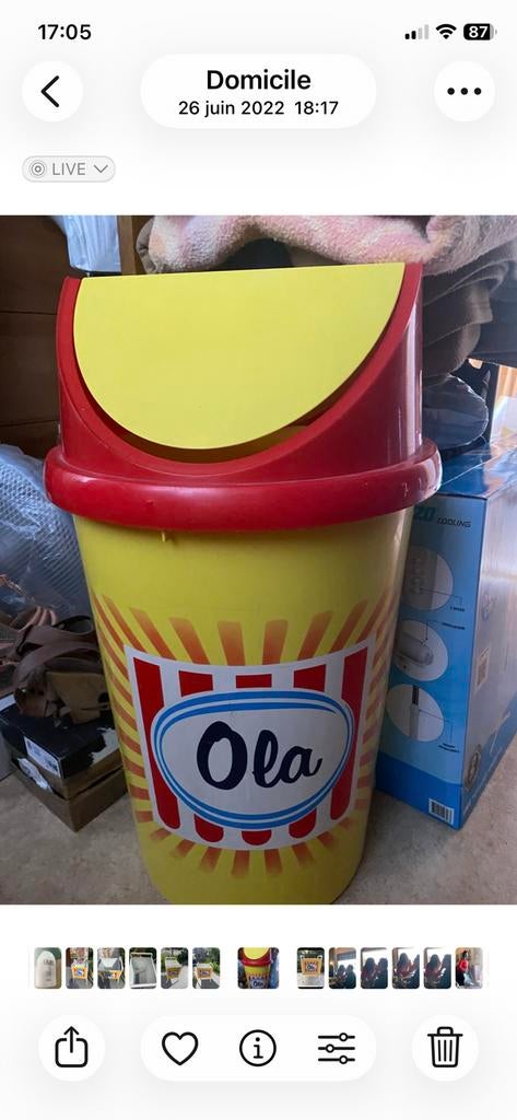 Oude OLA-vuilnisbak in uitstekende staat, Verzamelen, Merken en Reclamevoorwerpen, Ophalen of Verzenden, Zo goed als nieuw