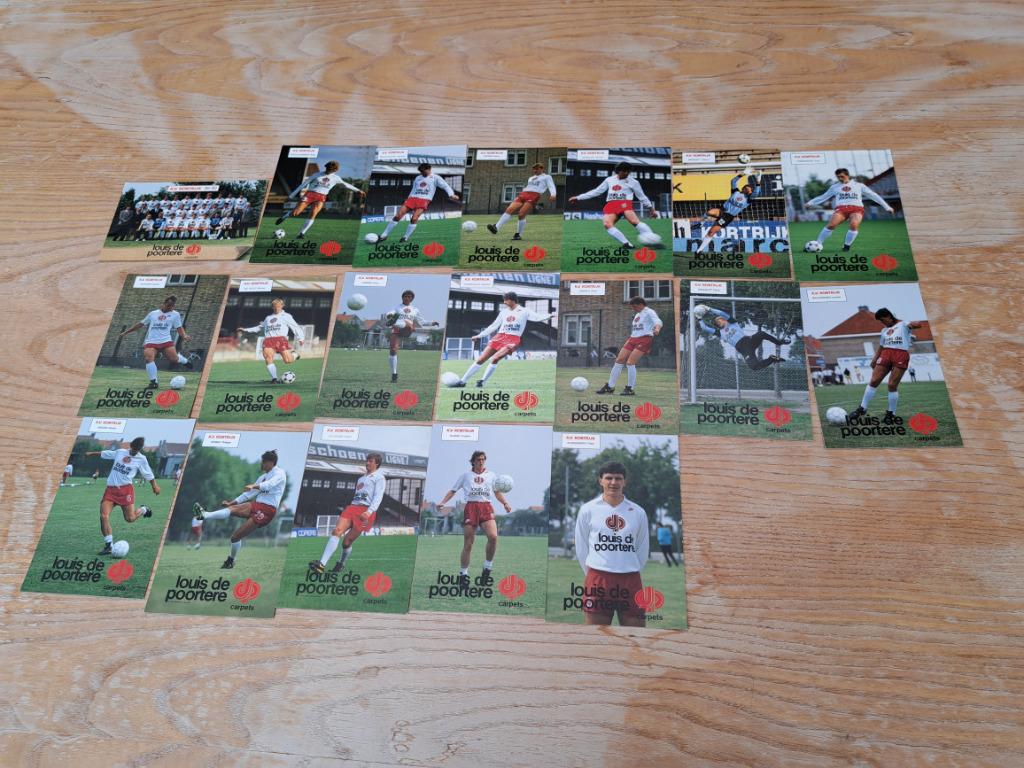 19 spelerskaarten KV Kortrijk 89-90, Verzamelen, Verzenden, Zo goed als nieuw, Spelerskaart
