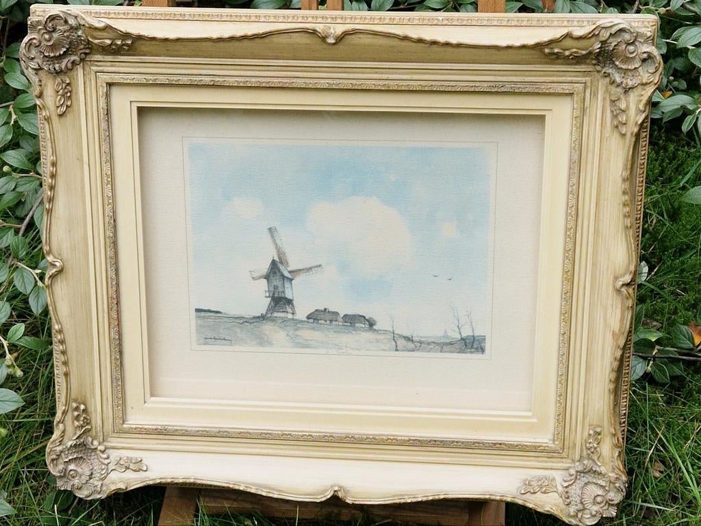 Dirk Baksteen | De Molen (van Achterbosch) | (kleuren) Litho, Antiek en Kunst, Ophalen