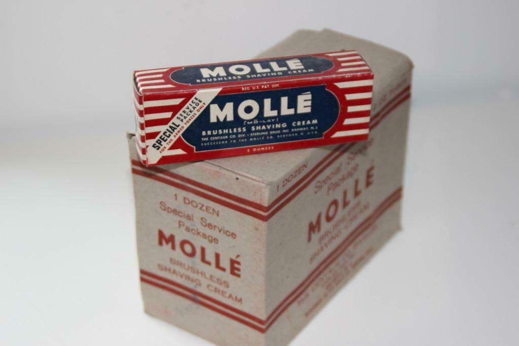US WW2 1 Tube "Mollé" scheerschuim in de doos., Verzenden, Landmacht, Overige typen