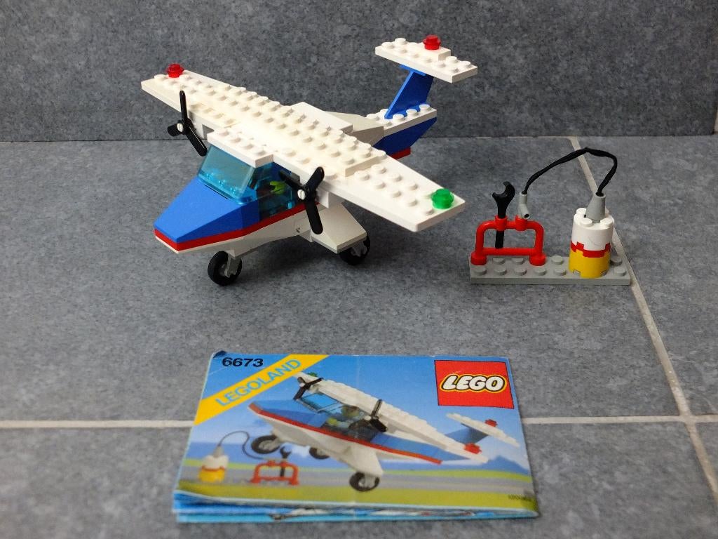 Lego Legoland 6673 - Petit avion privé (Solo Trainer), 1990, Enlèvement ou Envoi, Utilisé, Ensemble complet, Lego