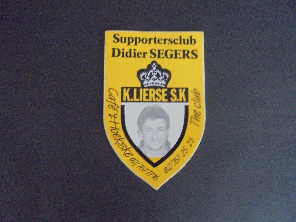 sticker supportersclub Didier Segers SK Lierse, Verzenden, Nieuw, Sport