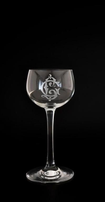 Set van 5 kristallen wijnglazen met „CL” monogram, Ophalen of Verzenden