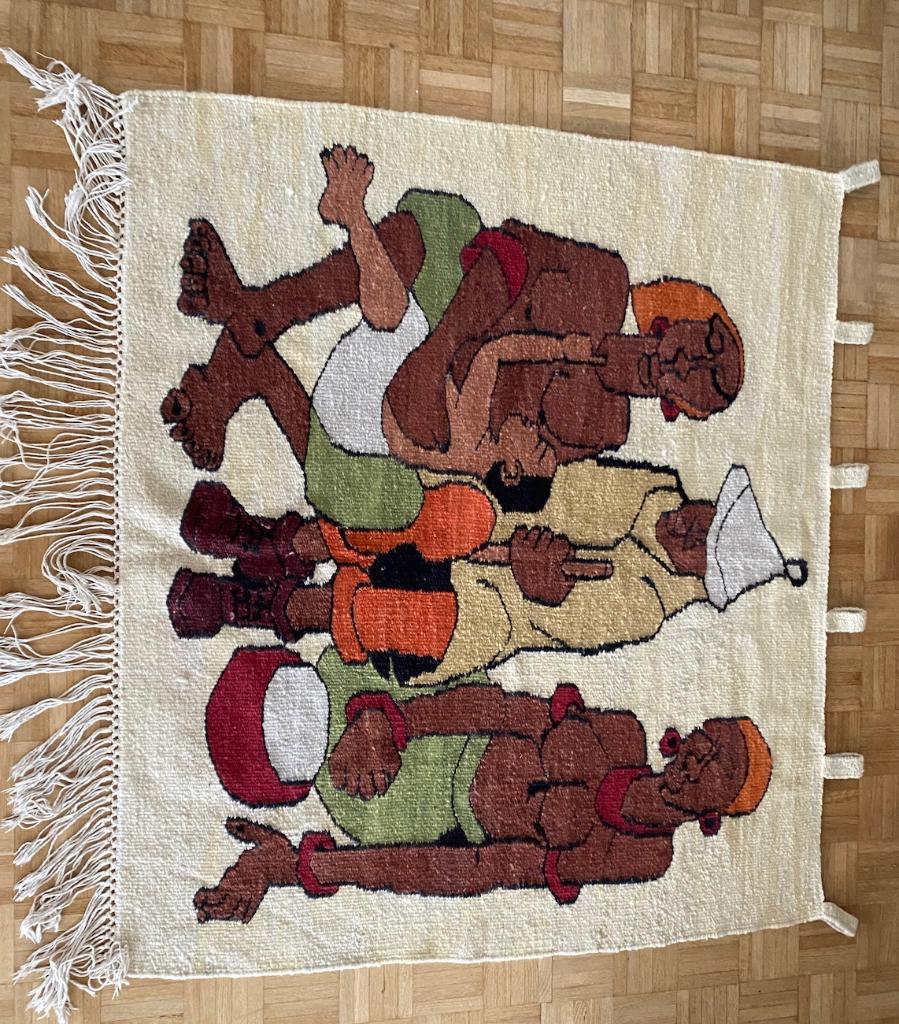 Tapis du lesotho, fait main, laine mohair, 125X135, Enlèvement ou Envoi