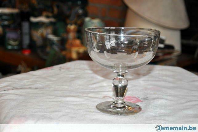 grande coupe verre de présentation soufflé et taillé, Antiquités & Art, Antiquités | Verre & Cristal