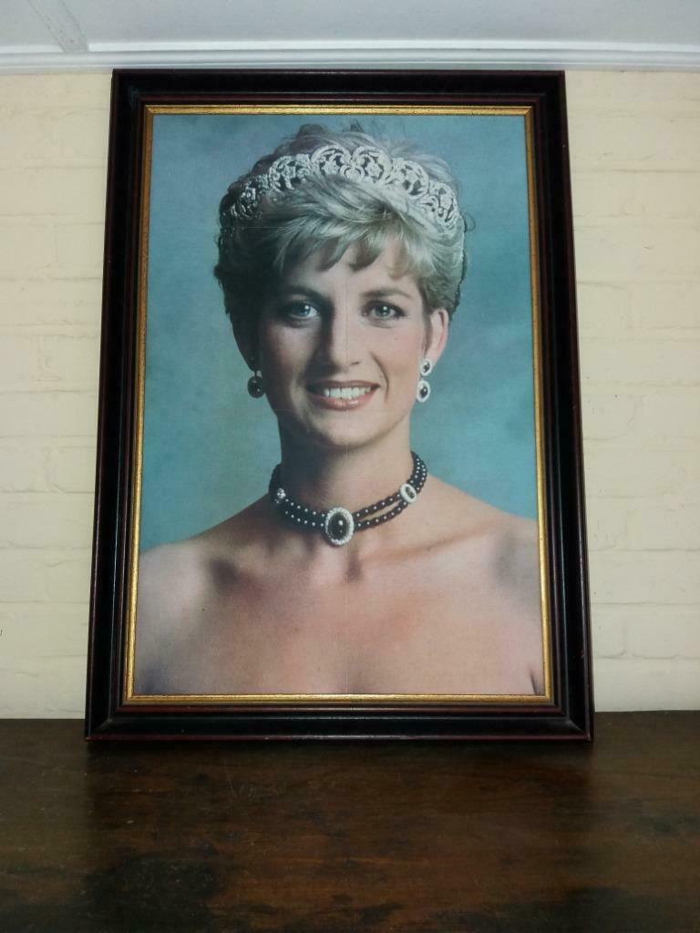 Grote ingekaderde foto van Prinses Diana, Verzamelen, Ophalen, Gebruikt, 1980 tot heden, Foto