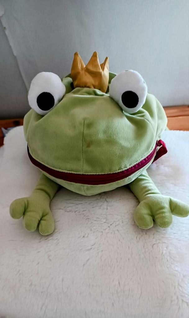 Grote pluche speelgoed kikker voor op bed, Enlèvement ou Envoi, Comme neuf, Grenouille