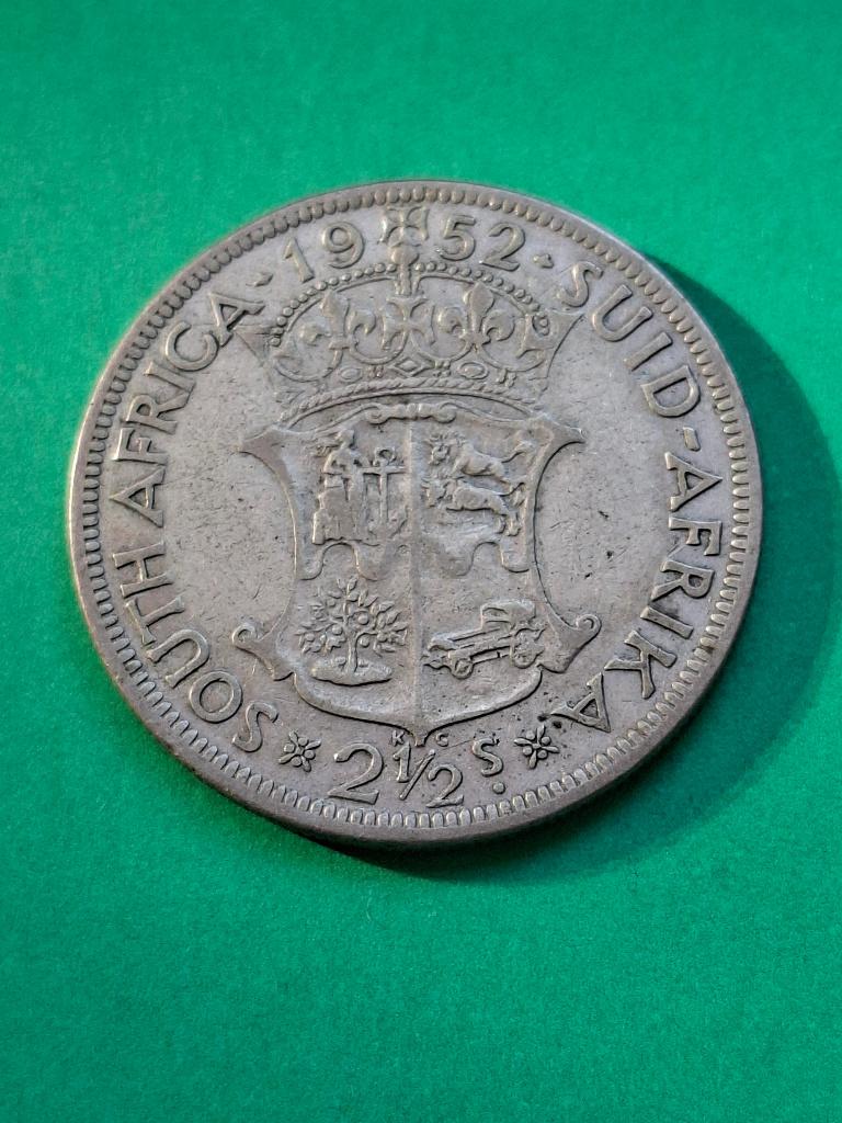1952 Afrique du Sud 2 1/2 shillings en argent, Timbres & Monnaies, Monnaies | Afrique, Monnaie en vrac, Afrique du Sud, Argent