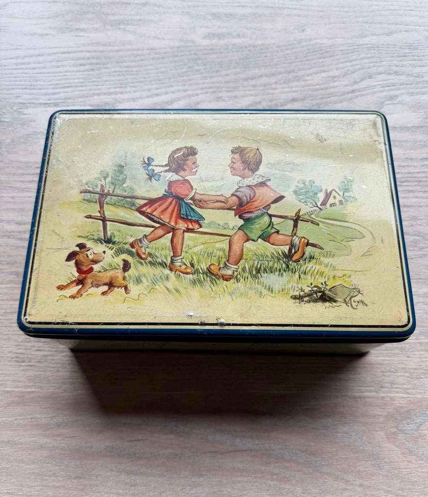 Oude Van Melle Biscuits blikken doos, Verzamelen, Blikken, Ophalen, Gebruikt