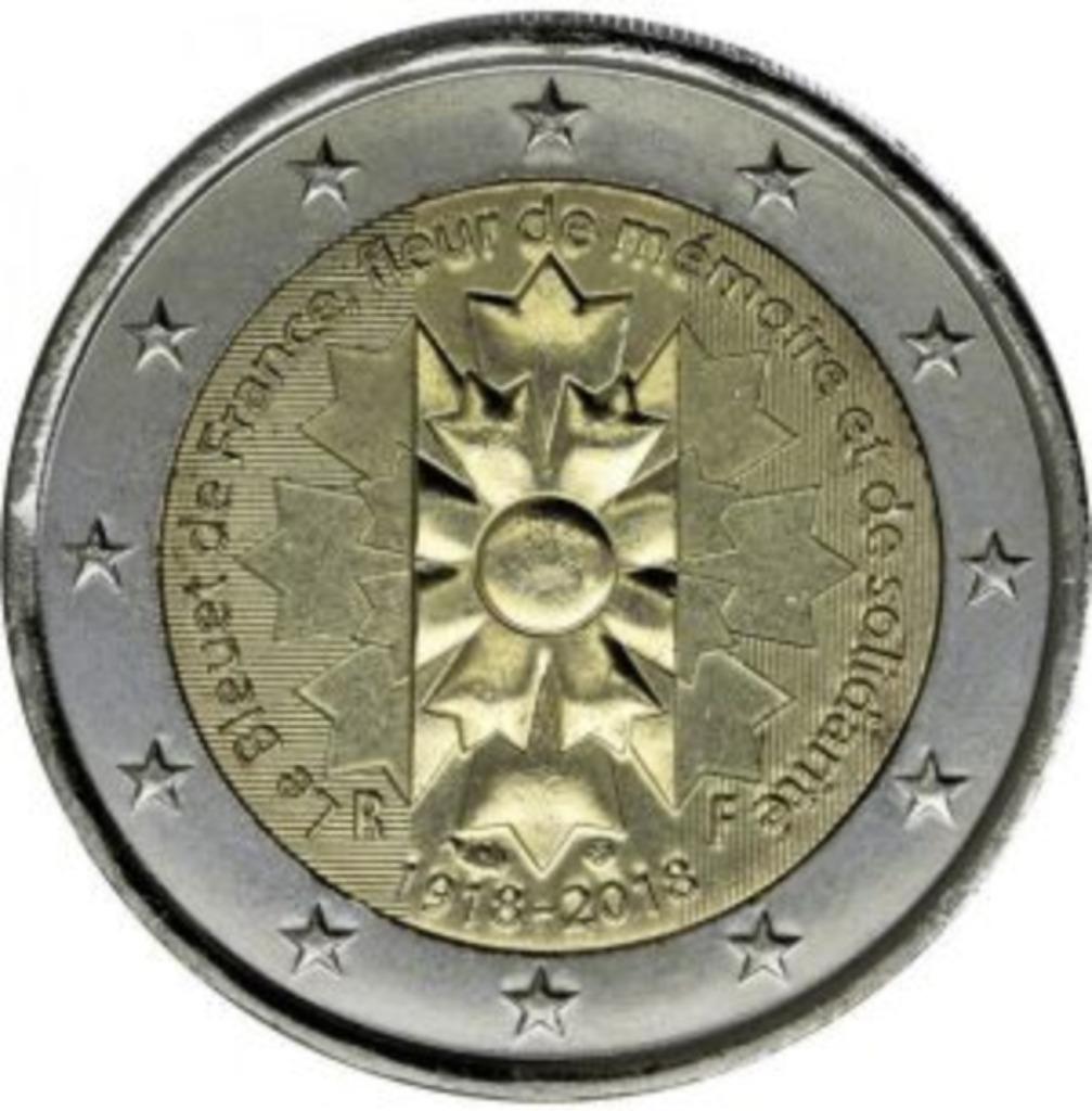 2018 Frankrijk Franse Korenbloem, Postzegels en Munten, Ophalen of Verzenden, Frankrijk, 2 euro, Losse munt