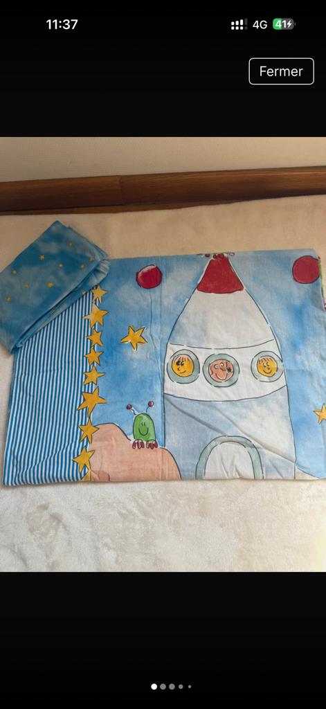 Parure de couette enfant espace  IKEA, Enlèvement, Comme neuf, Oreiller