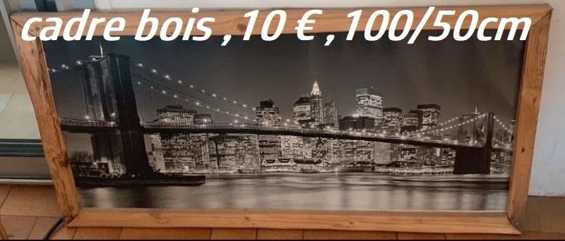 grand cadre en pin en bois, Maison & Meubles, 75 cm ou plus, Enlèvement, Utilisé, Bois