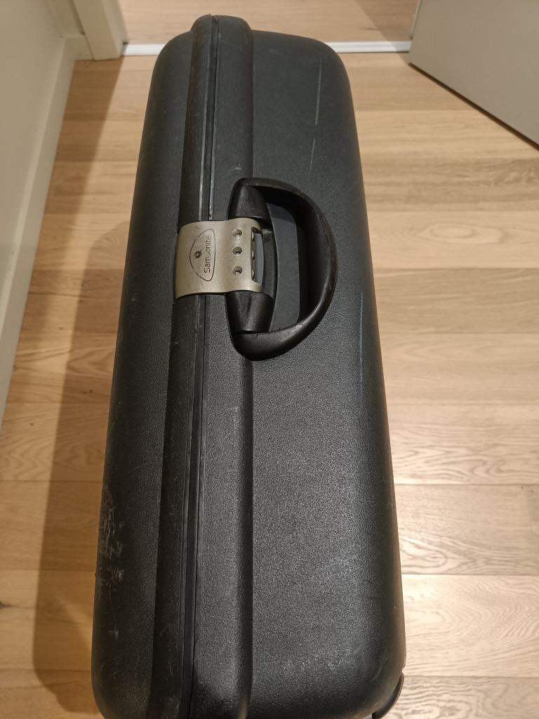 Large valies Samsonite donkergrijs, 2 wielen, Gebruikt, Hard kunststof, 70 cm of meer, Minder dan 35 cm