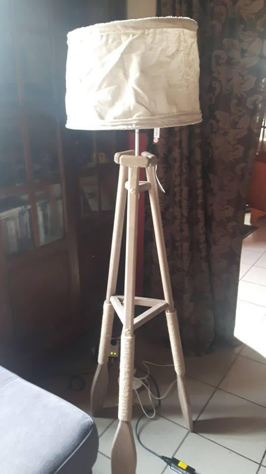 J-line lamp in de vorm van een roeispaan in natuurlijk hout, Ophalen, Zo goed als nieuw, Cottage, 150 tot 200 cm