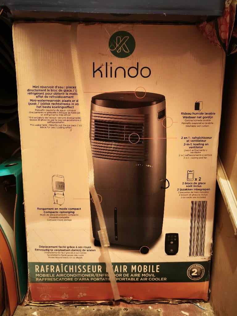 Klindo refroidisseur D air, Enlèvement, Ventilateur avec télécommande, Neuf, Ventilateur tour