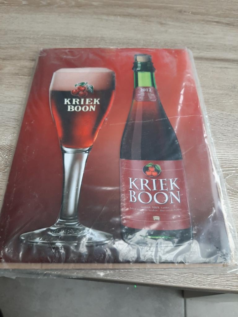 Boon kriek repro plaat, Verzamelen, Ophalen of Verzenden, Nieuw, Reclamebord, Plaat of Schild
