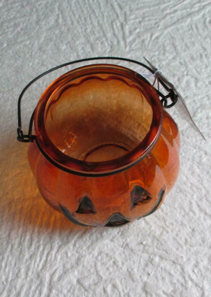 HALLOWEEN - Photophore En Forme De Citrouille En Verre Orang, Ophalen of Verzenden, Nieuw