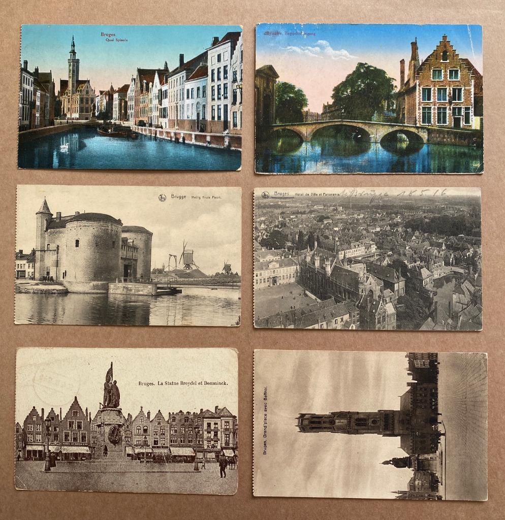 6 postkaarten BRUGGE BRUGSE FELDPOST WO1 Feldpost 1915, Verzamelen, Ophalen of Verzenden