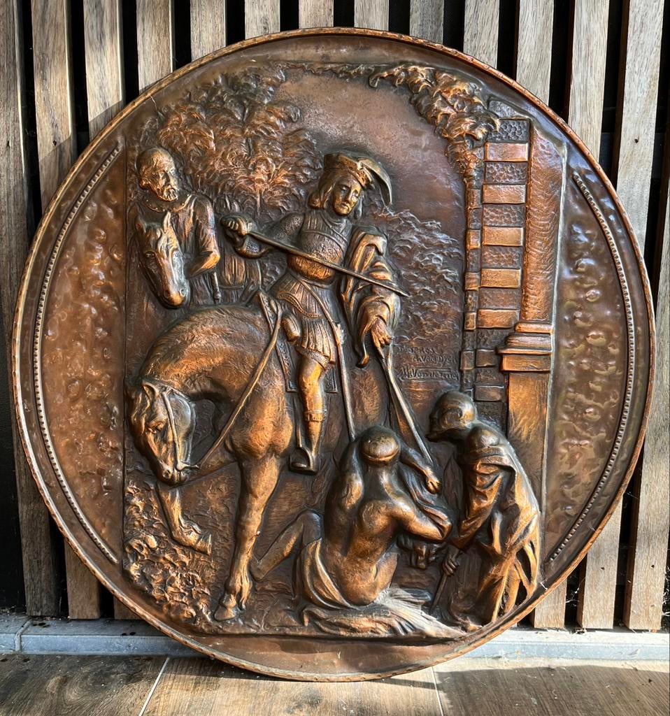 Koperen relief plaquette, Ophalen of Verzenden