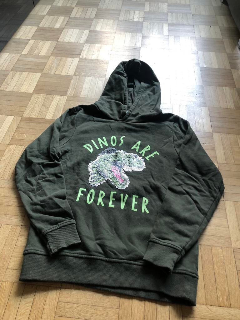 Sweat avec capuche kaki - H&M - 134/140, Enlèvement, Comme neuf