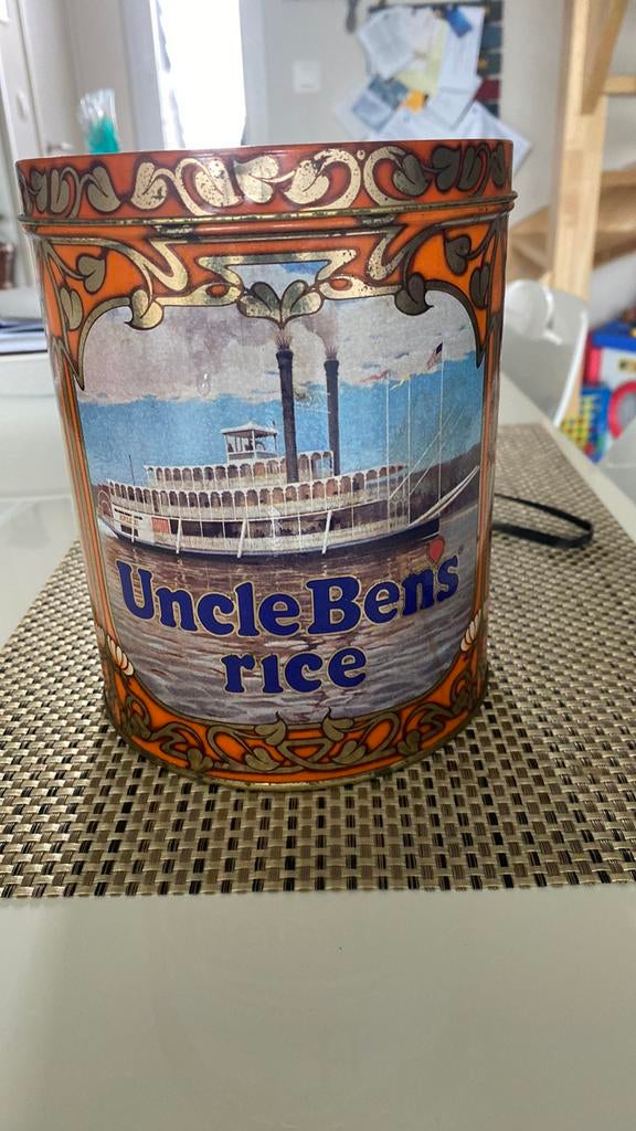 Oude blikken doos uncle bens, Verzamelen, Blikken, Ophalen of Verzenden, Zo goed als nieuw