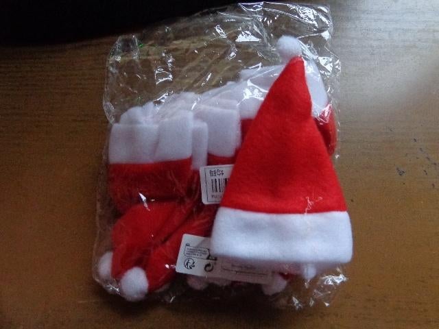 10 bestekhouders - kleine kerstmuts, Ophalen of Verzenden, Nieuw