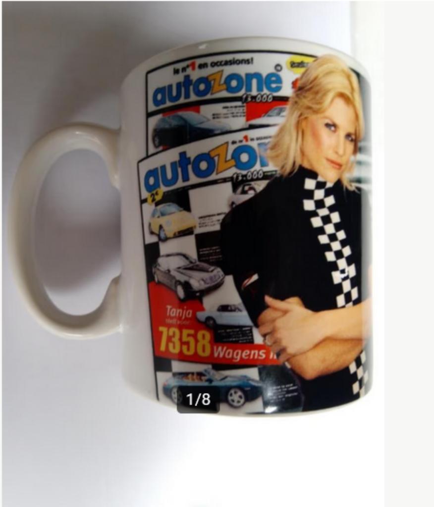 Kop Tas Mok Tanja Dexters Autozone .be UNIEK COLLECTOR, Verzamelen, Ophalen of Verzenden, Zo goed als nieuw, Auto's